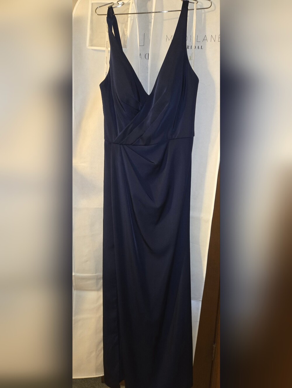 Jovani Navy V-Neck Maxi Dress